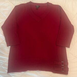 Plus Size Ladies V Neck Sweater